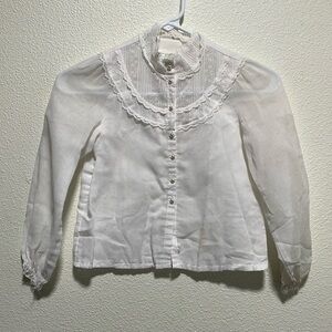 Vintage Gunne Sax lace blouse 6X white